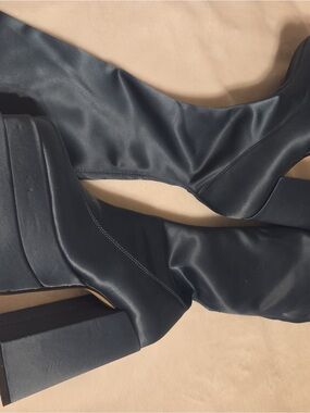 Over-the-Knee Black Platform Block Heel Boots